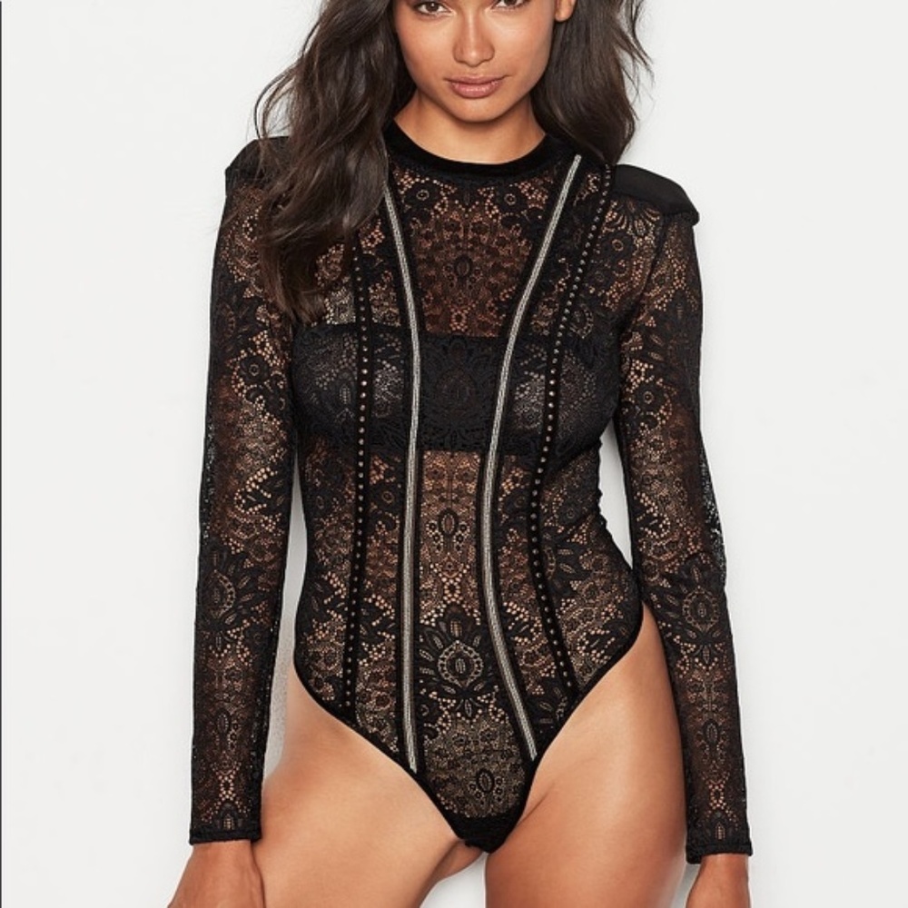 VERY SEXY Embellished Lace Bodysuit